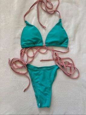 Pink & Blue Bikini Set